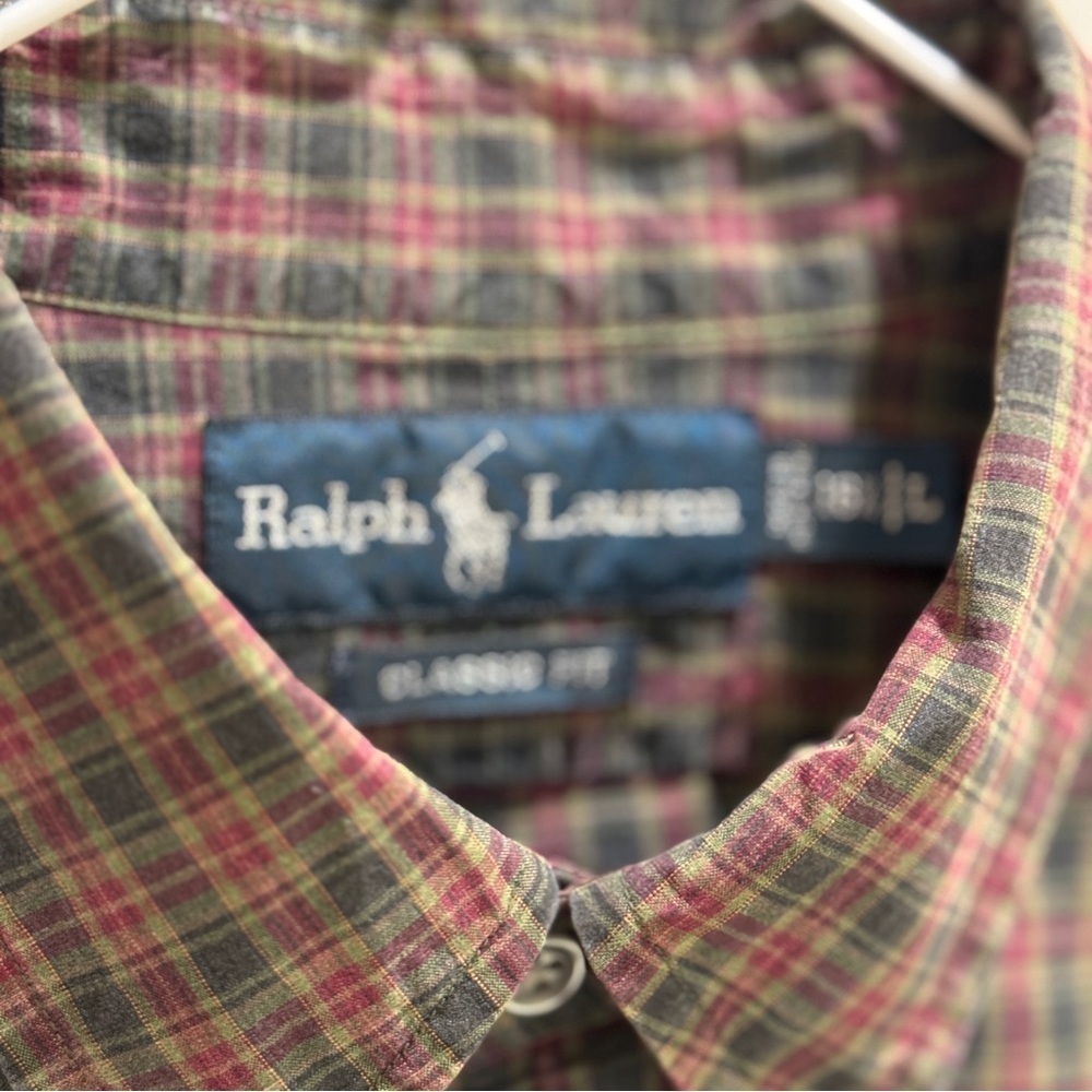 Ralph Lauren Classic Fit Plaid Brushed Flannel Shirt Large - Picture 3 of 9